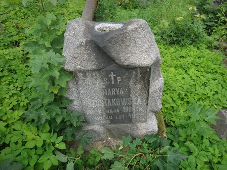 Maria Szostakowska's tombstone, Na Rossie cemetery in Vilnius, as of 2013.