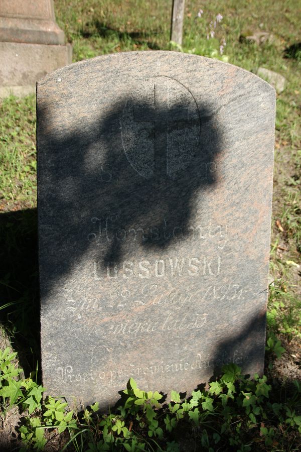 Tombstone of Konstanty Lossowski, Na Rossie cemetery in Vilnius, as of 2013