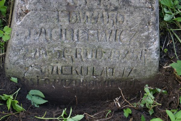 A fragment of Edward Paciulewicz's tombstone, Ross Cemetery, Vilnius, 2013