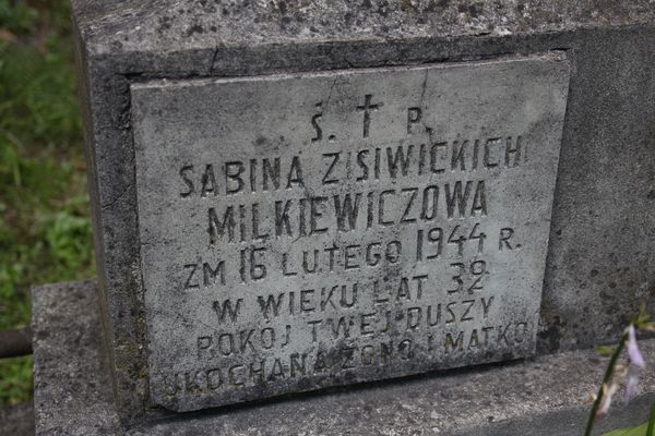 Nagrobek Sabiny Milkiewicz, cmentarz Na Rossie w Wilnie, stan z 2013