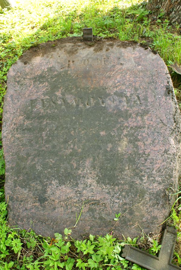 Fragment of a tombstone of Franciszek Ejsmont, Rossa cemetery in Vilnius, as of 2013