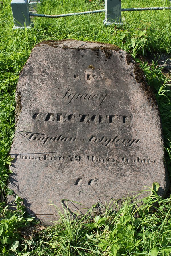 Tombstone of Ignacy Czeczott, Ross cemetery, state of 2013