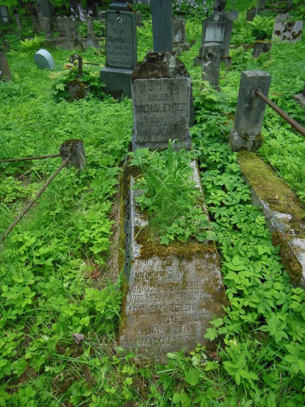 Tombstone of Helena Michalewicz, Na Rossie cemetery in Vilnius, state of 2013