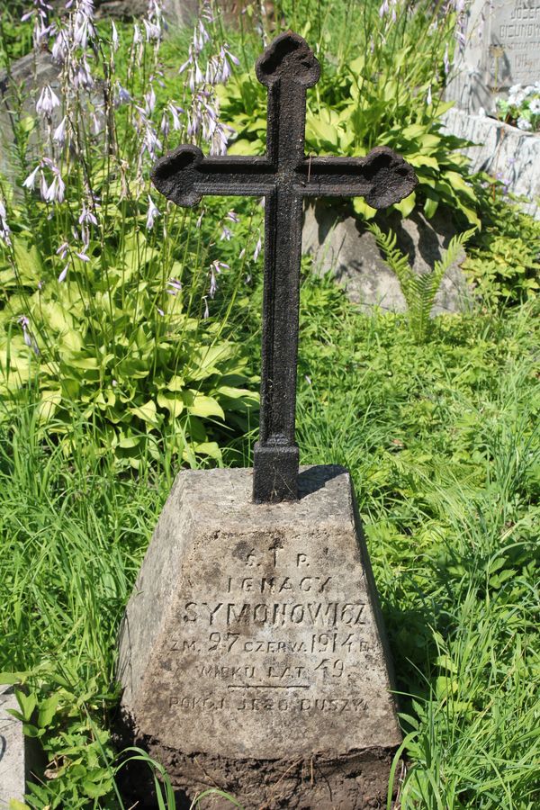 Tombstone of Ignacy Symonowicz, Ross cemetery, state of 2013