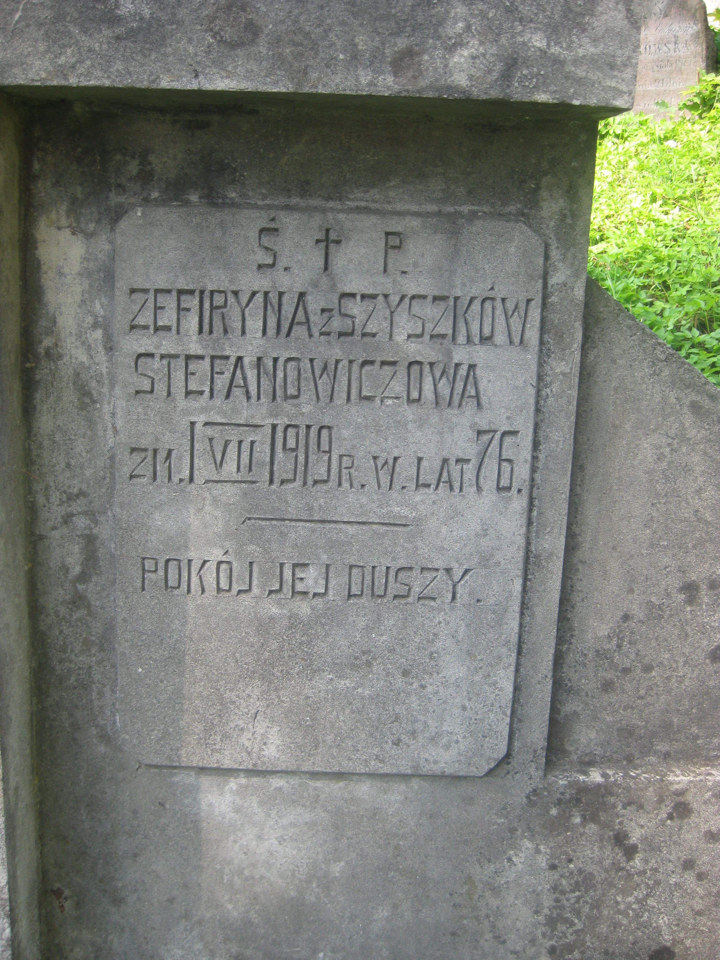 Fragment grobowca rodziny Stefanowiczów, cmentarz Na Rossie w Wilnie, stan z 2013 r.