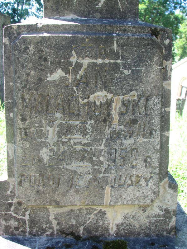 Fragment of Jan Malachowski's tombstone, Ross cemetery, as of 2013