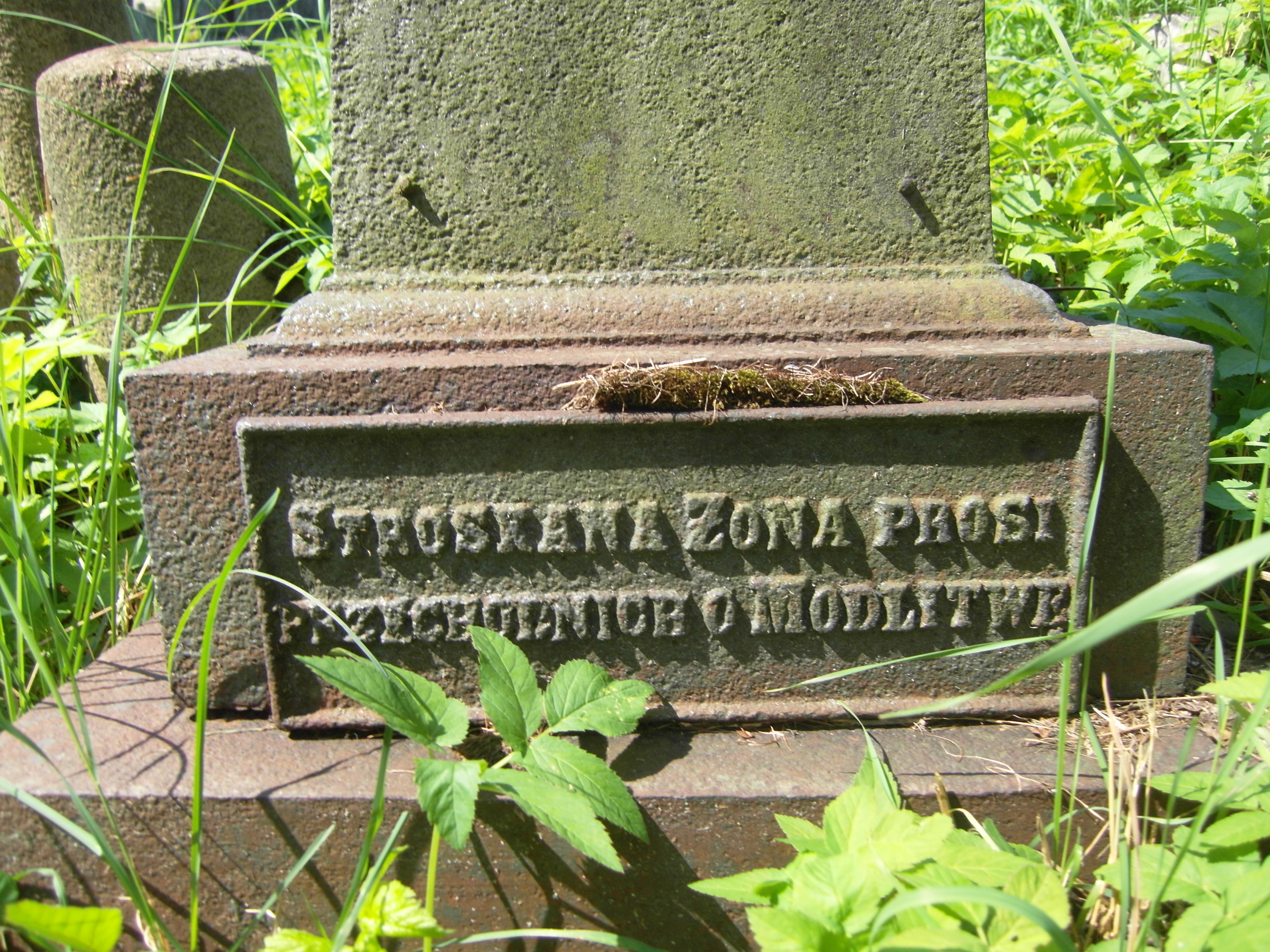 Fragment nagrobka N.N., cmentarz Na Rossie w Wilnie, stan z 2013 r.