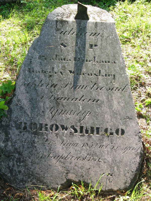 Tombstone of Ignacy Borowski, Ross Cemetery in Vilnius, as of 2013.