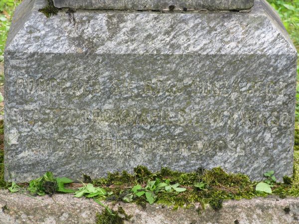 Fragment nagrobka Konstansa Ejmonta, cmentarz na Rossie w Wilnie, stan z 2013 r.