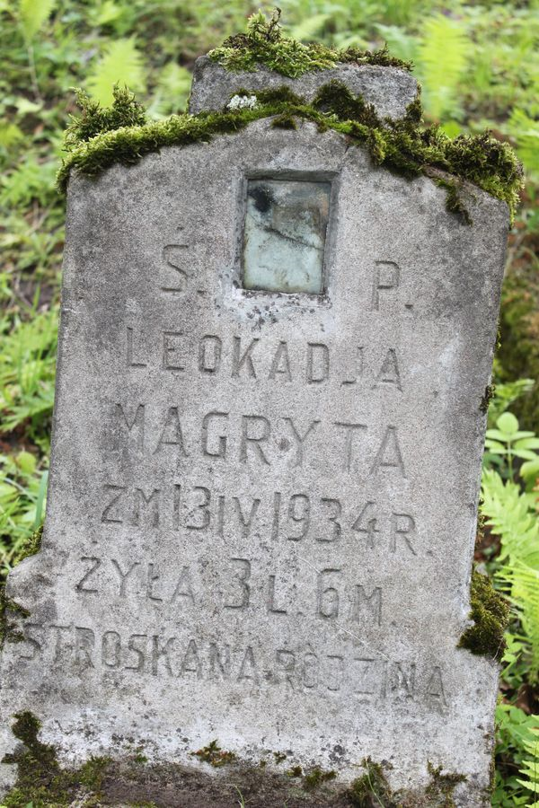 Напис на надгробку Леокадія Магріта, кладовище Росса у Вільнюсі, станом на 2013 рік