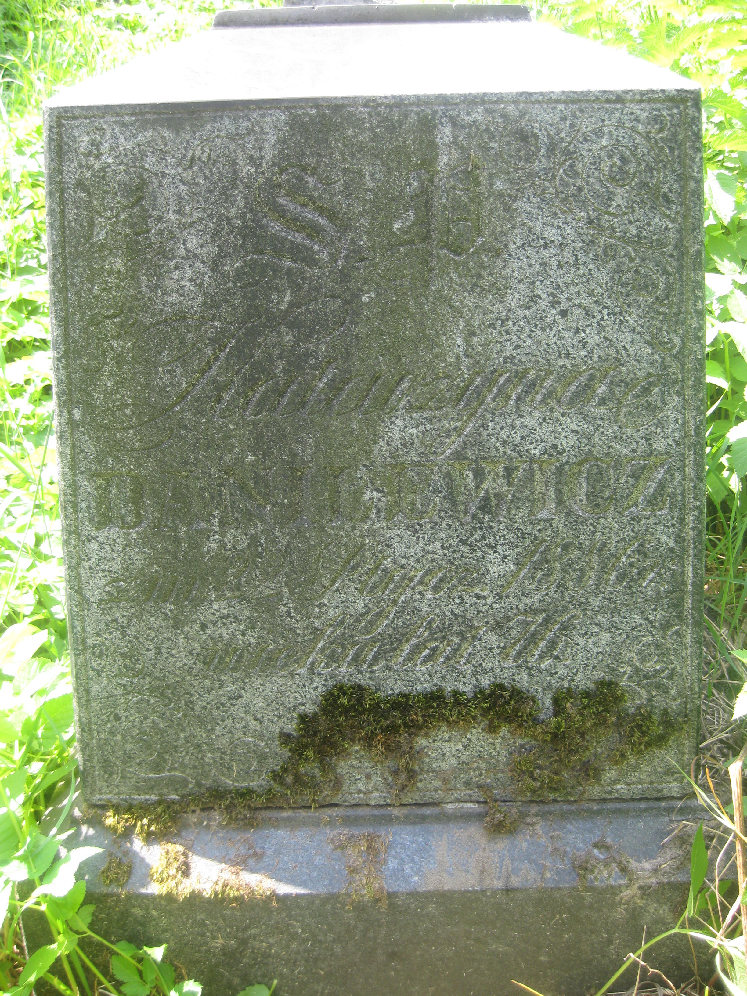 Fragment nagrobka Katarzyny Danilewicz, cmentarz Na Rossie w Wilnie, stan z 2013 r.