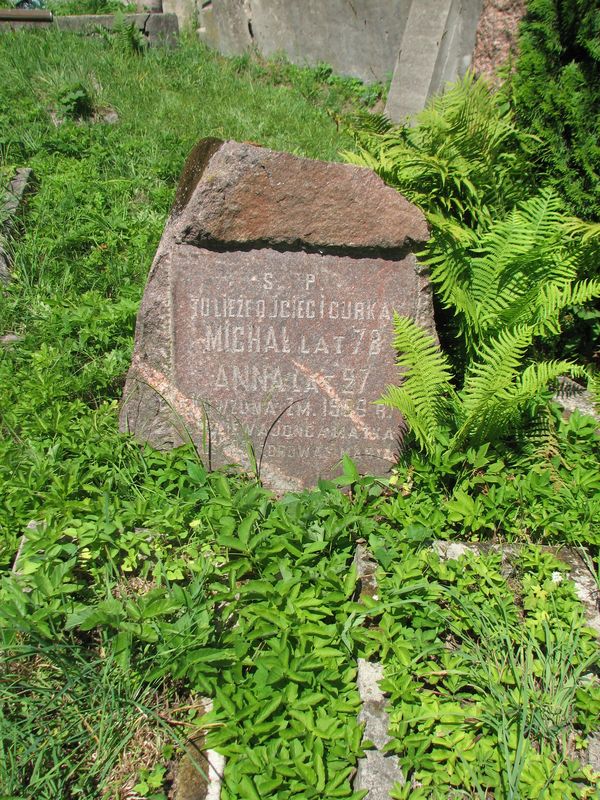 Tombstone of Anna and Michal Kowzun, Ross Cemetery, as of 2013