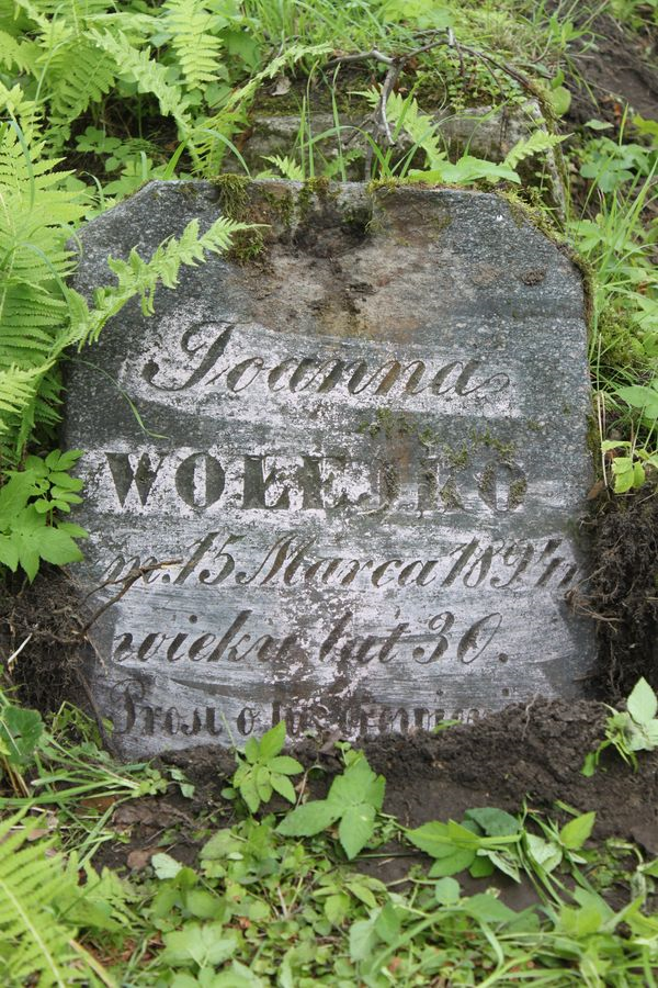 Tombstone of Joanna Volejko, Rossa cemetery in Vilnius, as of 2013