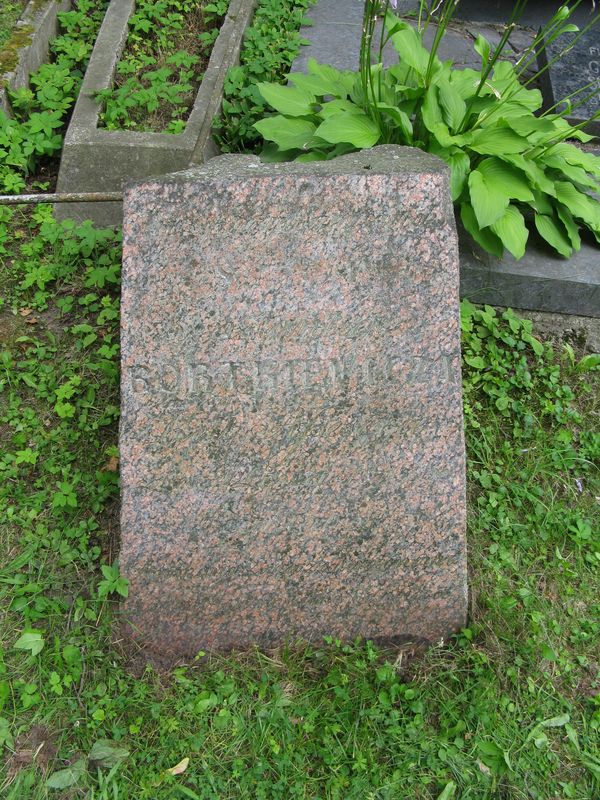 Tombstone of Konstanty Bortkiewicz, Ross cemetery in Vilnius, as of 2013.