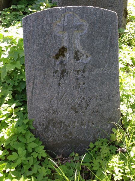 Tombstone of Olympia Vilykova, Na Rossa cemetery in Vilnius, as of 2014.