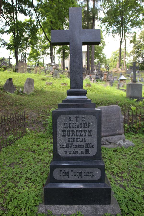 Tombstone of Alexander Hurczyn, Na Rossie cemetery in Vilnius, as of 2013