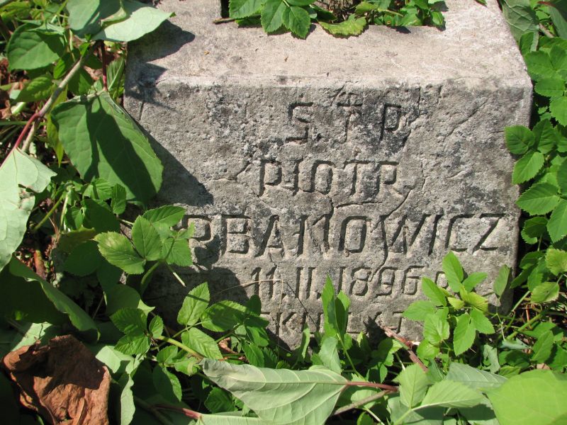 Tombstone of Jozef Wysocki and Piotr Urbanowicz, Ross cemetery in Vilnius, as of 2014.