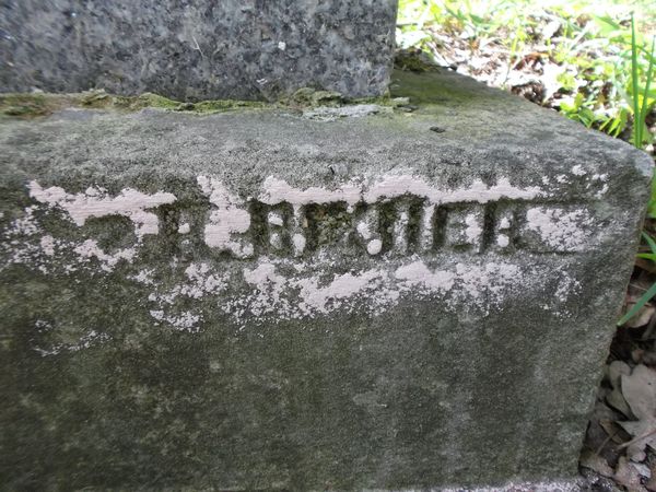 Fragment nagrobka Tekli Jakimowicz z cmentarza na Rossie w Wilnie, stan z 2012 r.