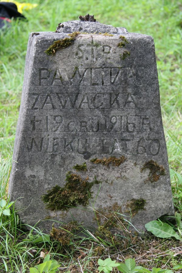 Tombstone of Paulina Zawadzka from the Ross Cemetery in Vilnius, as of 2013.