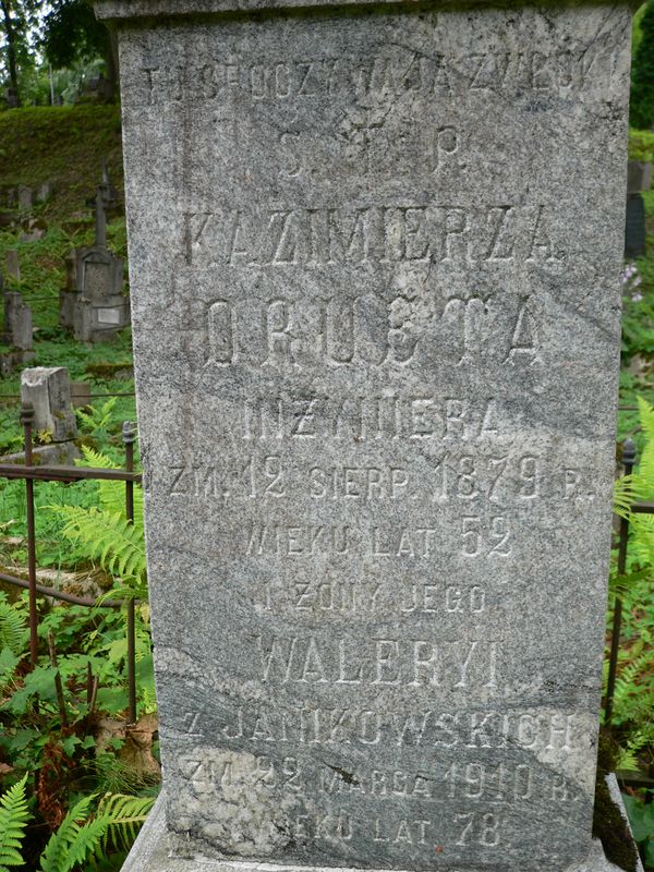 Fragment nagrobka Kazimierza i Walerii Druetów, cmentarz Na Rossie w Wilnie, stan z 2013 r.