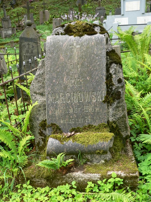 Tombstone of Jozef Marcinowski, Na Rossie cemetery in Vilnius, as of 2013.