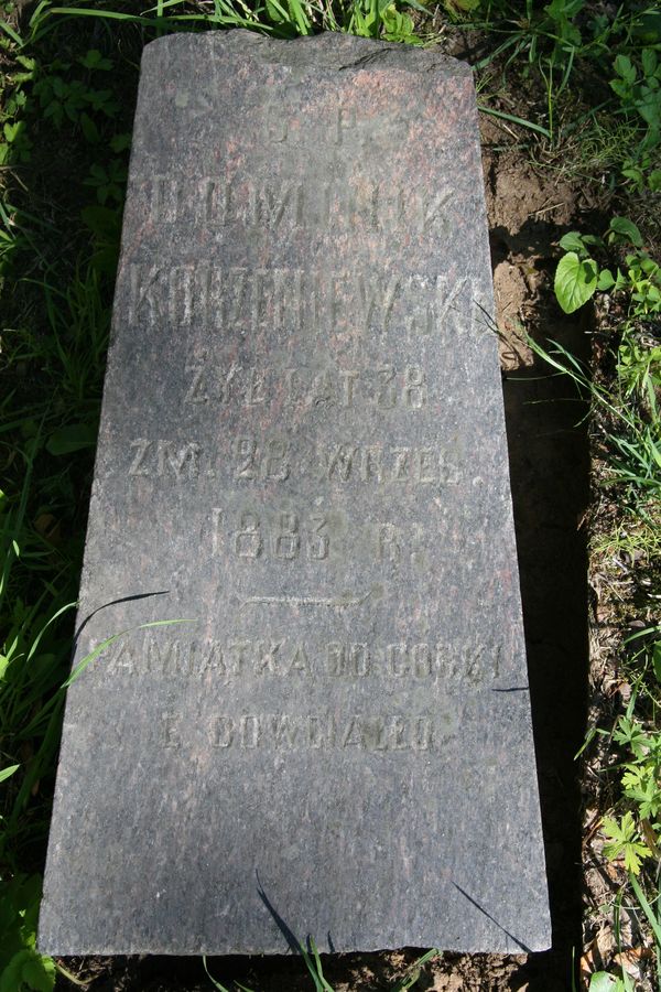 Tombstone of Dominik Korzeniewski from the Ross Cemetery in Vilnius, as of 2013.