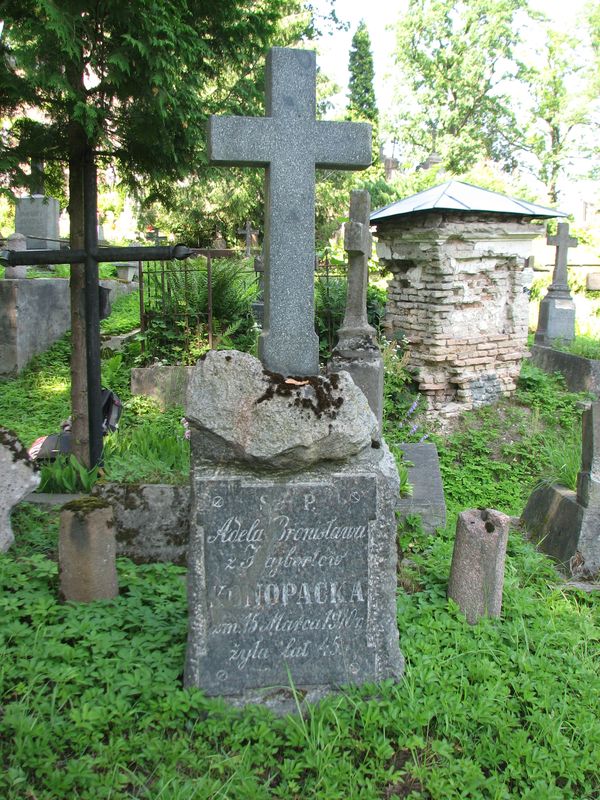 Tombstone of Adela Konopacka, Ross cemetery, as of 2013