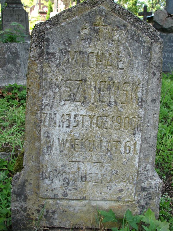 Fragment of Mikhail Vishnevsky's tombstone, Ross cemetery, as of 2013