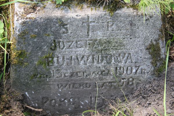 Fragment of Józefa Bujwidowa's tombstone from the Ross Cemetery in Vilnius, as of 2013.