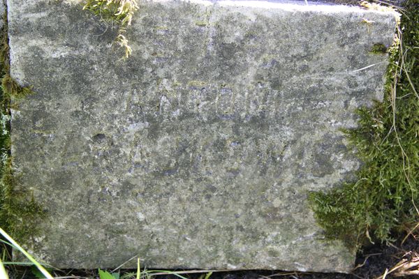 Fragment of the tombstone of Antoni Tarajkowicz from the Ross Cemetery in Vilnius, as of 2013.