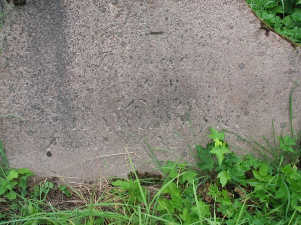 Fragment nagrobka Izydora Dąbrowskiego, cmentarz na Rossie, stan z 2013 roku