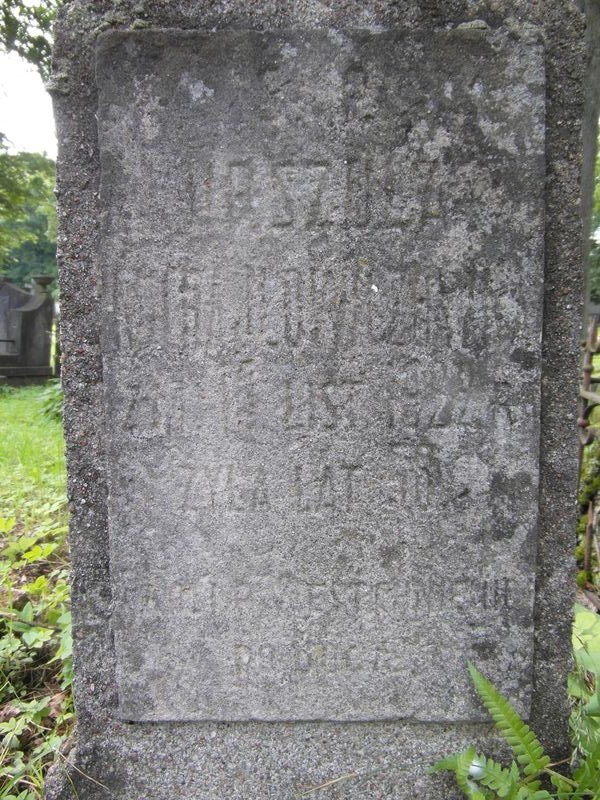 Fragment of the gravestone of Ursula Michalowicz, Rossa cemetery in Vilnius, as of 2014