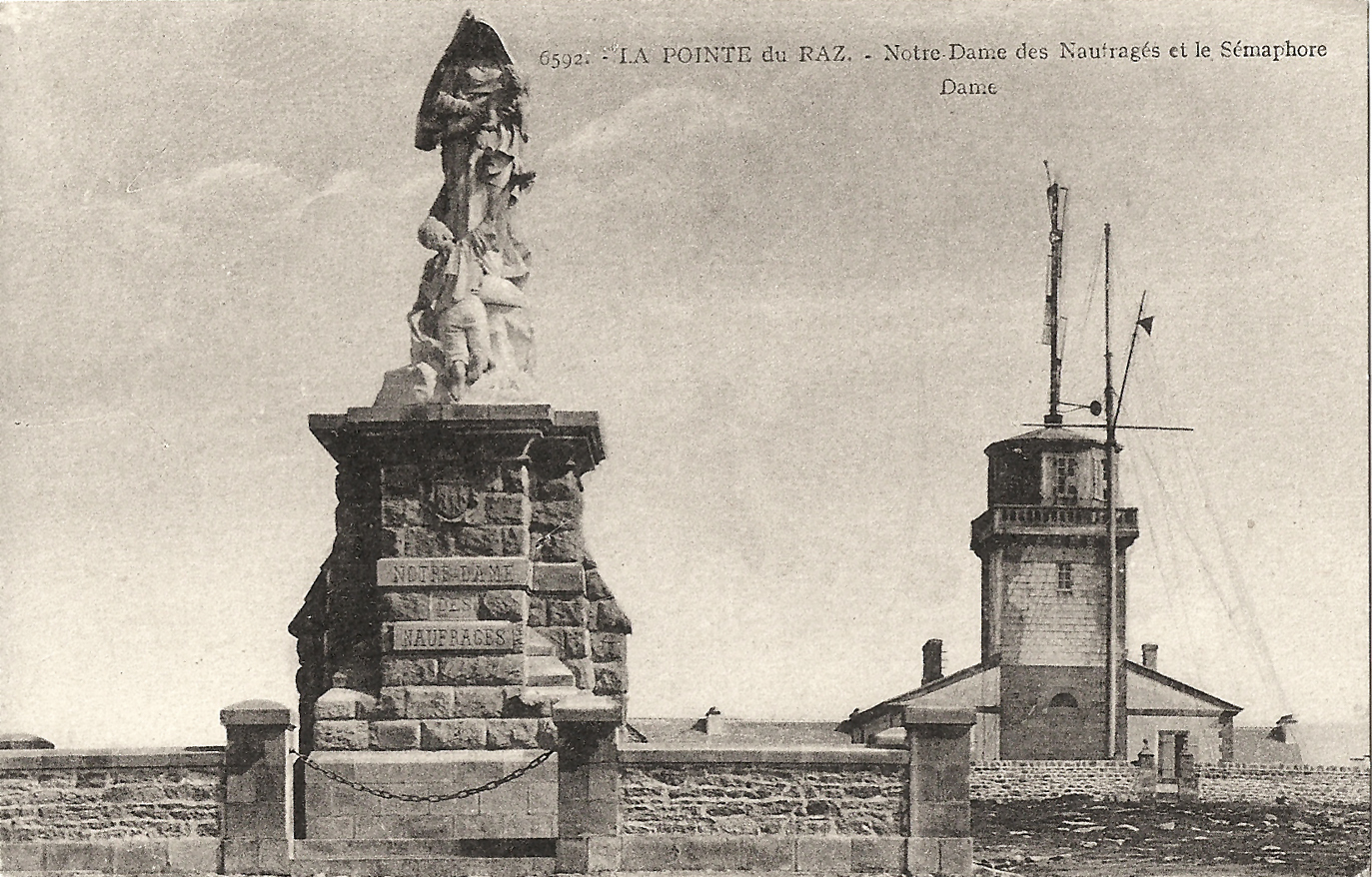 Madonna of the Castaways at Cape Pointe du Raz, postcard