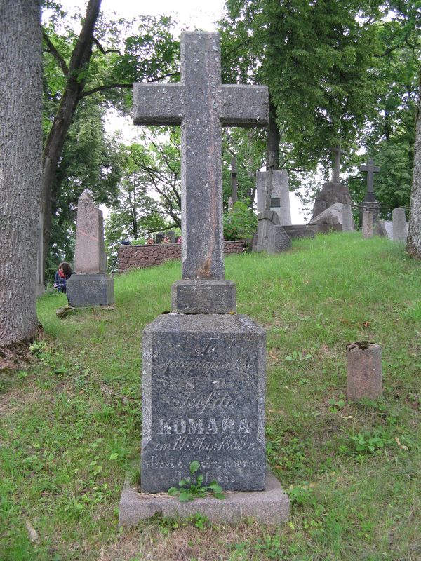 Tombstone of Teofil Komar, Ross cemetery in Vilnius, as of 2013.