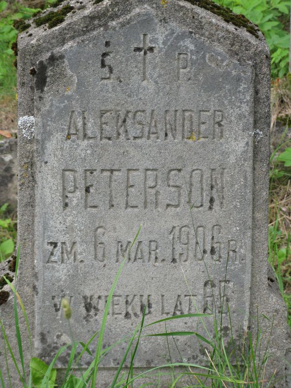 Nagrobek Aleksandra Petersona, cmentarz na Rossie w Wilnie, stan z 2013 r.