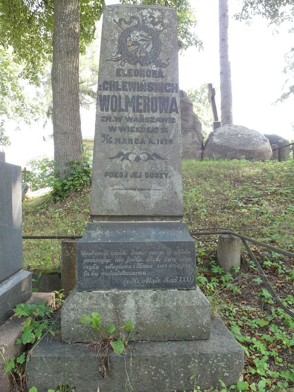 Tombstone of Michalina Wańkowicz and Eleonora Wolmer, Ross Cemetery in Vilnius, as of 2013.