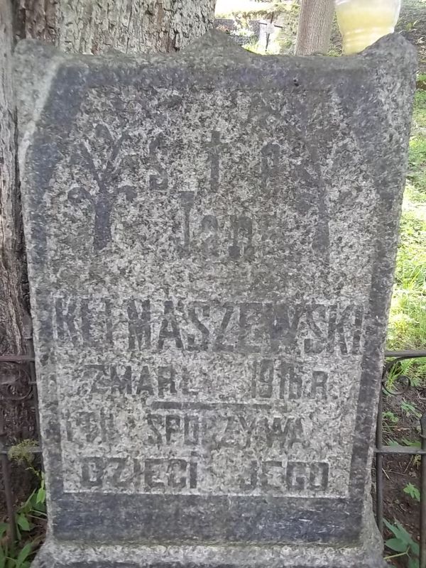 Inskrypcja nagrobka Heleny i Jana Klimaszewskich, cmentarz Na Rossie w Wilnie, stan z 2013