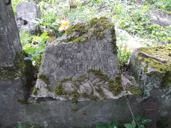 Inskrypcja nagrobka N.N., cmentarz Na Rossie w Wilnie, stan z 2013