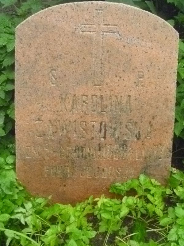 Fragment of Karolina Zawistowska's tombstone, Ross cemetery, as of 2013
