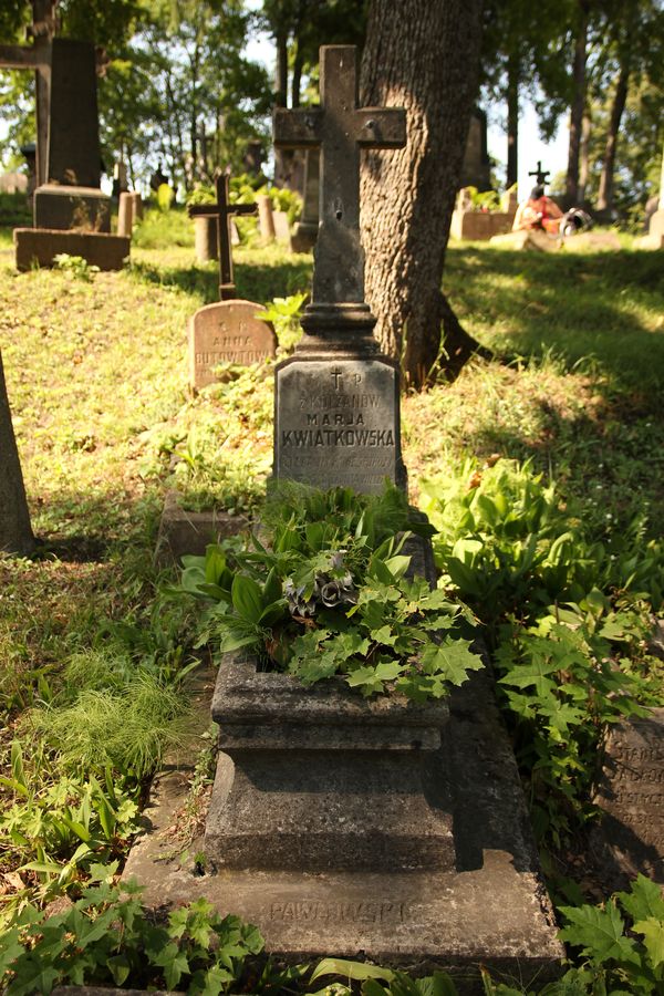 Tombstone of Maria Kwiatkowska, Na Rossie cemetery in Vilnius, as of 2013