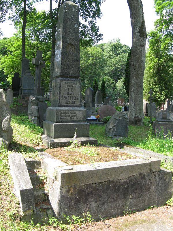 Nagrobek Adama Żemojtela, cmentarz na Rossie w Wilnie, stan z 2013 r.