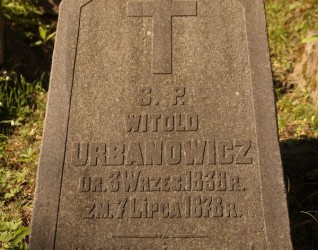 Nagrobek Witolda Urbanowicza, cmentarz Na Rossie w Wilnie, stan z 2013