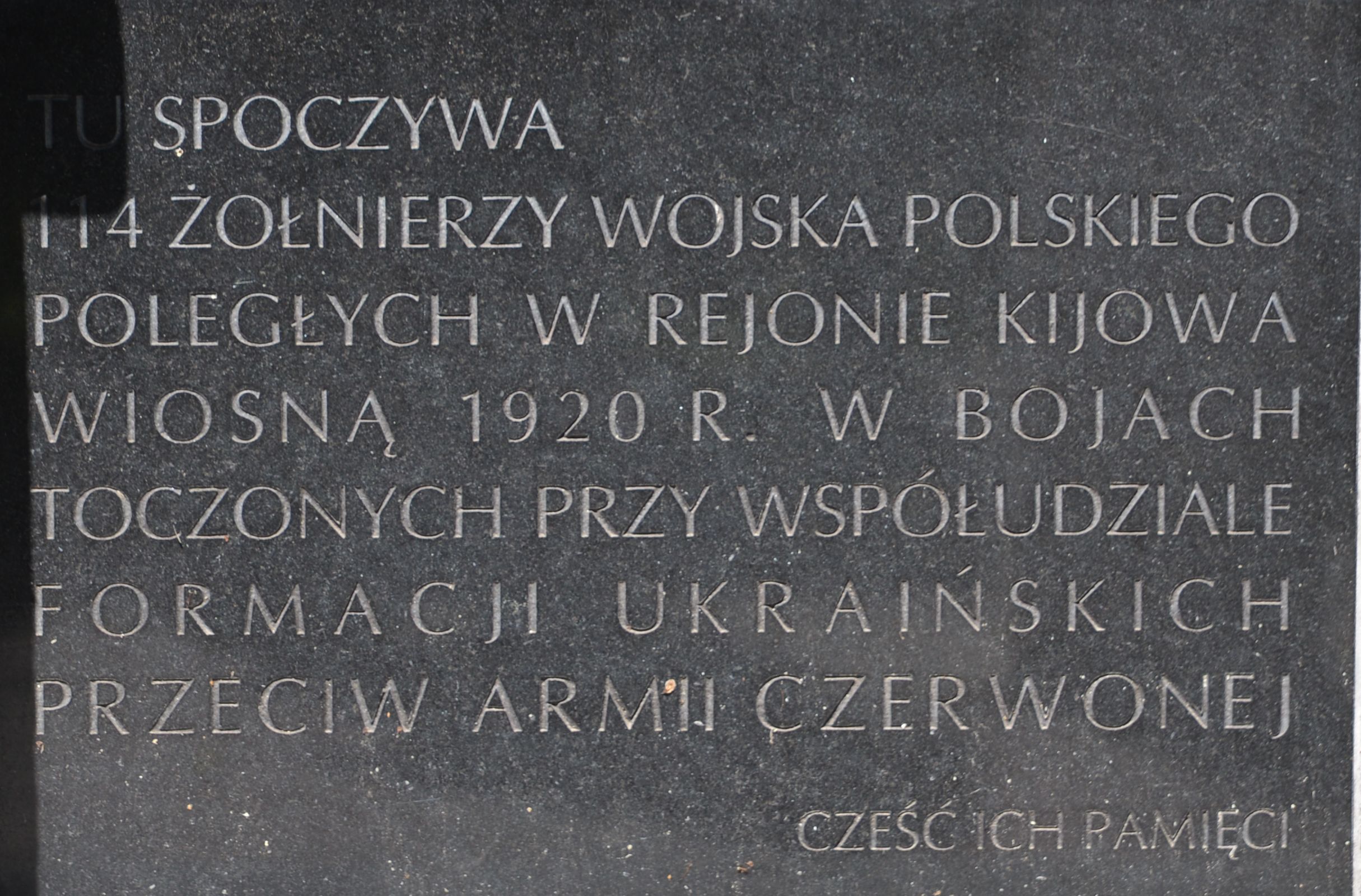 Inscription from the 1920 Polish soldiers' quarters (legionaries' quarters)