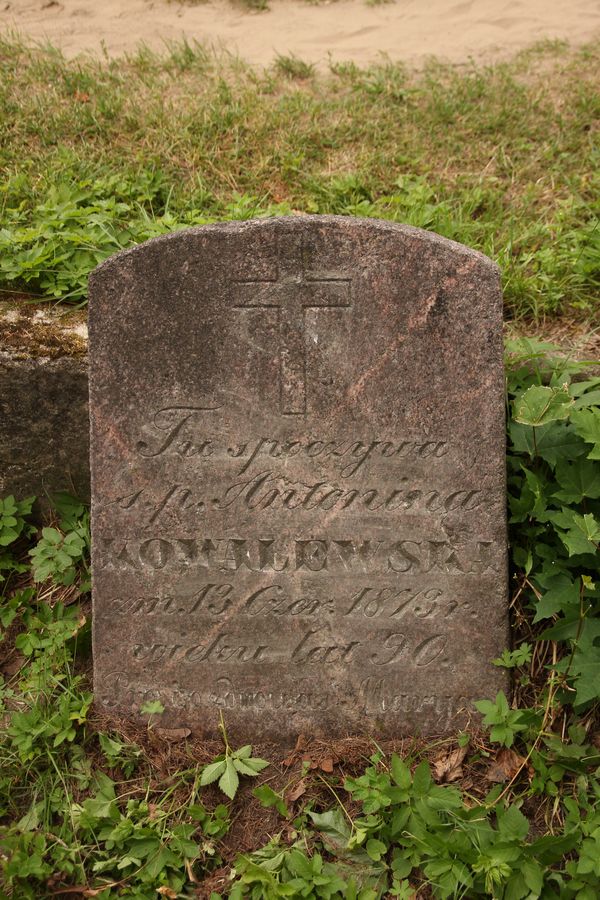 Tombstone of Antonina Kovalevska, Na Rossie cemetery in Vilnius, as of 2013