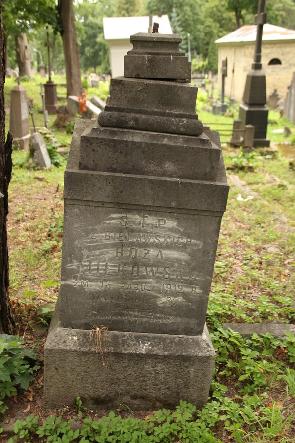 Tombstone of Róża Bielawska, Na Rossie cemetery in Vilnius, as of 2013