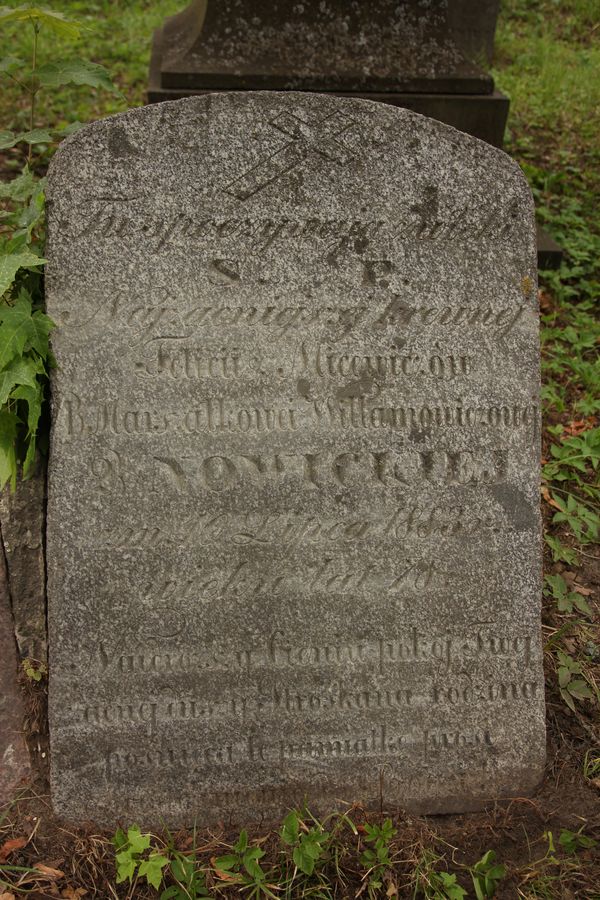 Tombstone of Felicia Nowicka , Na Rossie cemetery in Vilnius, as of 2013