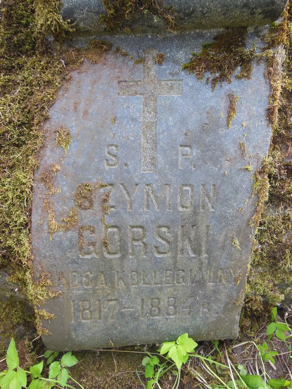 Tombstone of Szymon Gorski, Na Rossie cemetery in Vilnius, as of 2013.