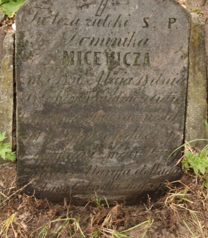 Nagrobek Dominika Micewicza, cmentarz Na Rossie w Wilnie, stan z 2013