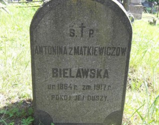 Nagrobek Antoniny Bielawskiej, cmentarz na Rossie w Wilnie, stan z 2013 r.
