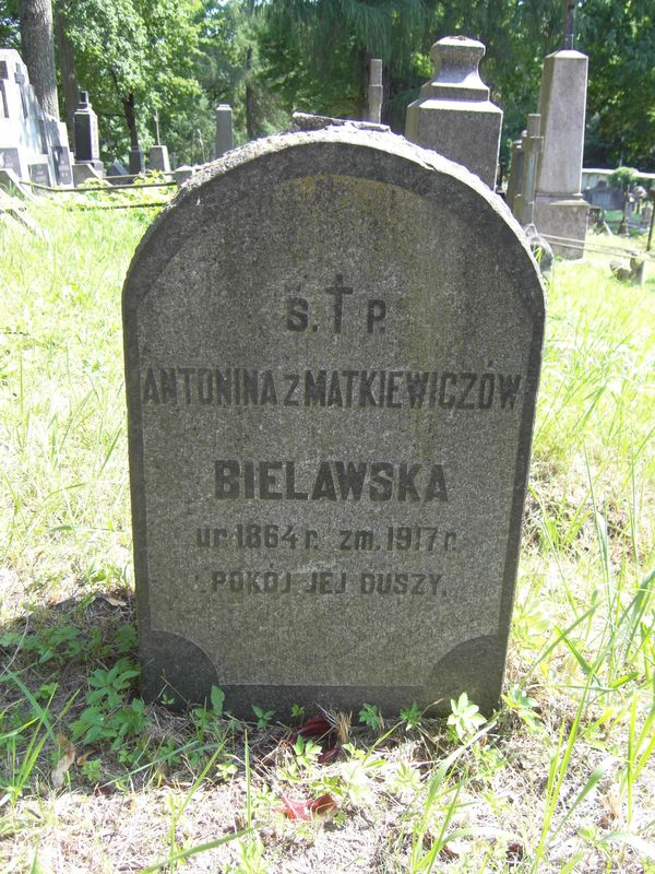 Tombstone of Antonina Bielawska, Ross cemetery in Vilnius, as of 2013.